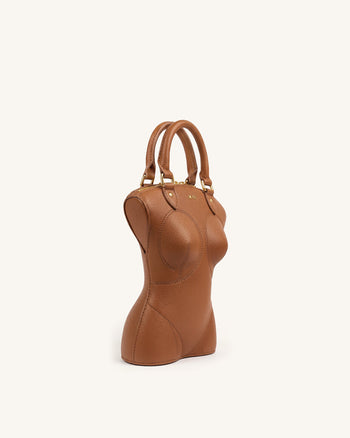 Tara Sac à main sculpté - Marron