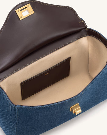 Lucia Sac à bandoulière enveloppe à chaîne - Jean bleu