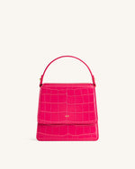 Fae Sac à Bandoulière à Poignée Supérieure - Croco Magenta