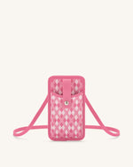 Sac en tricot pour téléphone portable Aylin - Rose & Rose vif