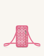 Sac en tricot pour téléphone portable Aylin - Rose & Rose vif
