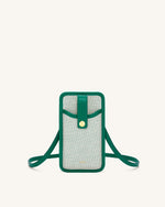 Aylin Sac Téléphone Portable - Vert Foncé Canevas