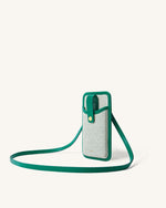 Aylin Sac Téléphone Portable - Vert Foncé Canevas