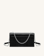 Jade Sac Bandoulière - Noir Effet Croco