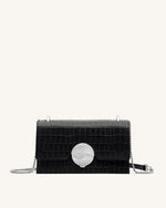 Jade Sac Bandoulière - Noir Effet Croco