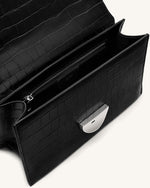 Jade Sac Bandoulière - Noir Effet Croco