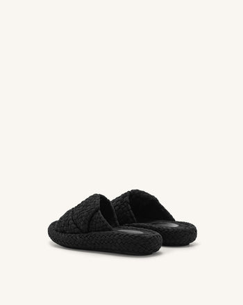 Sandale à plateforme tissée Lilah - Noir