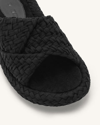 Sandale à plateforme tissée Lilah - Noir
