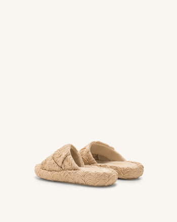 Sandale à plateforme tissée Lilah - Beige