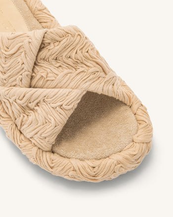 Sandale à plateforme tissée Lilah - Beige