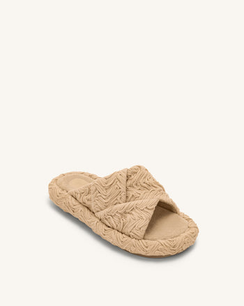 Sandale à plateforme tissée Lilah - Beige