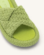 Sandale à plateforme tissée Lilah - Vert Citron