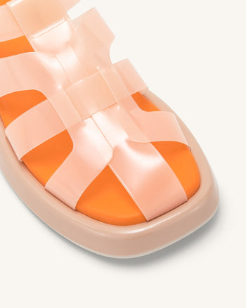 Sandale à plateforme Piper - Beige & Orange