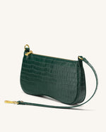 Sac Bandoulière Eva - Vert Foncé Effet Croco
