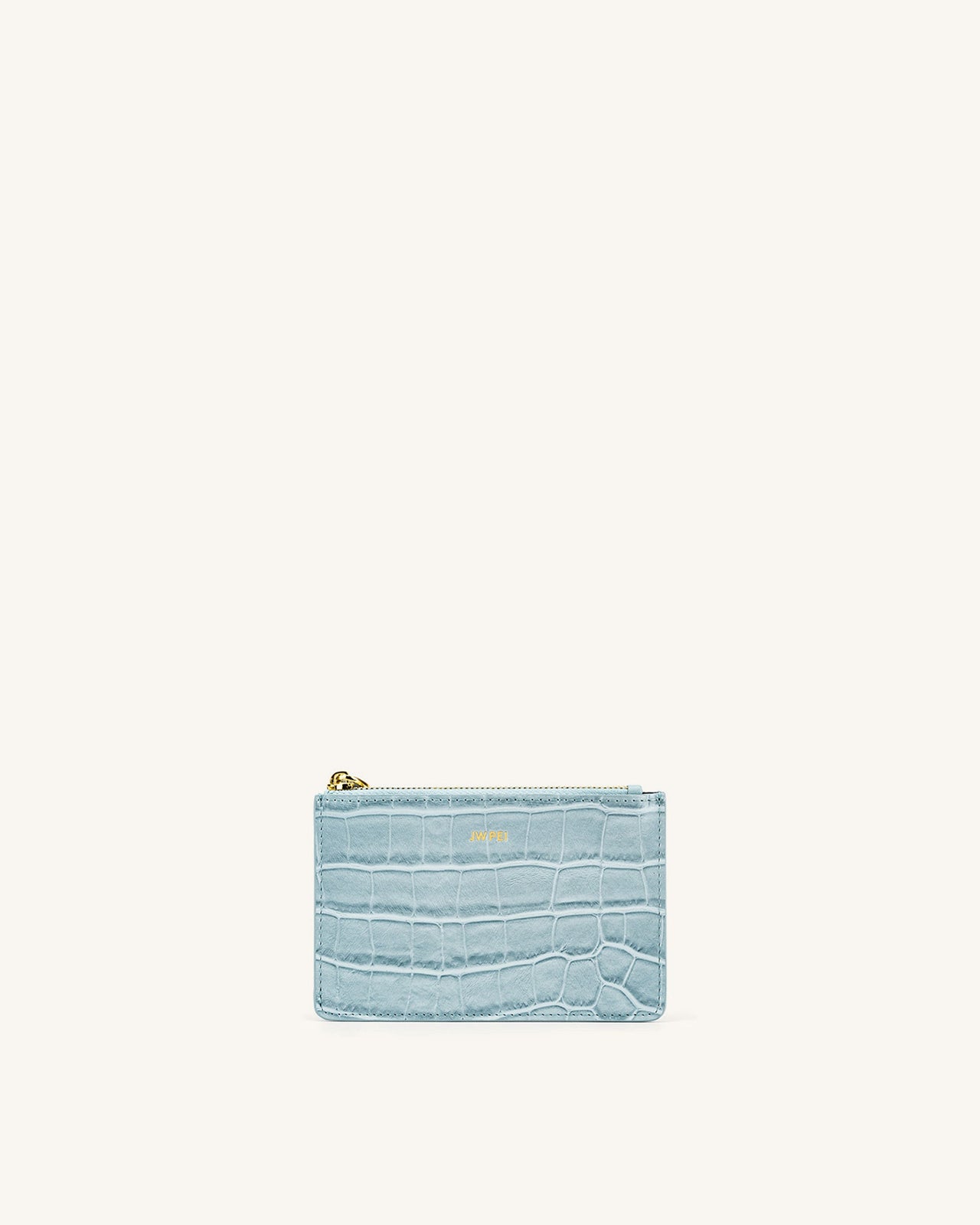 Porte-cartes Zippé Quinn - Glace Bleu Effet Croco