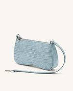 Sac Bandoulière Eva - Glace Bleu Effet Croco