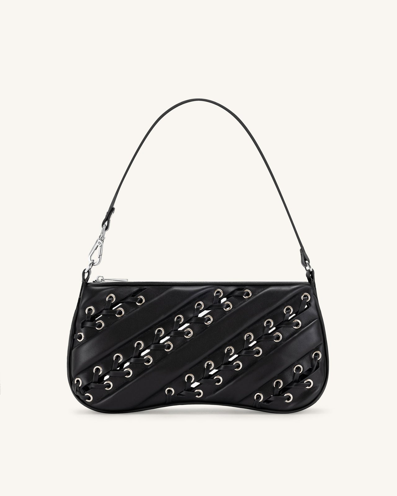 Sac à bandoulière Eva à lanières - Noir
