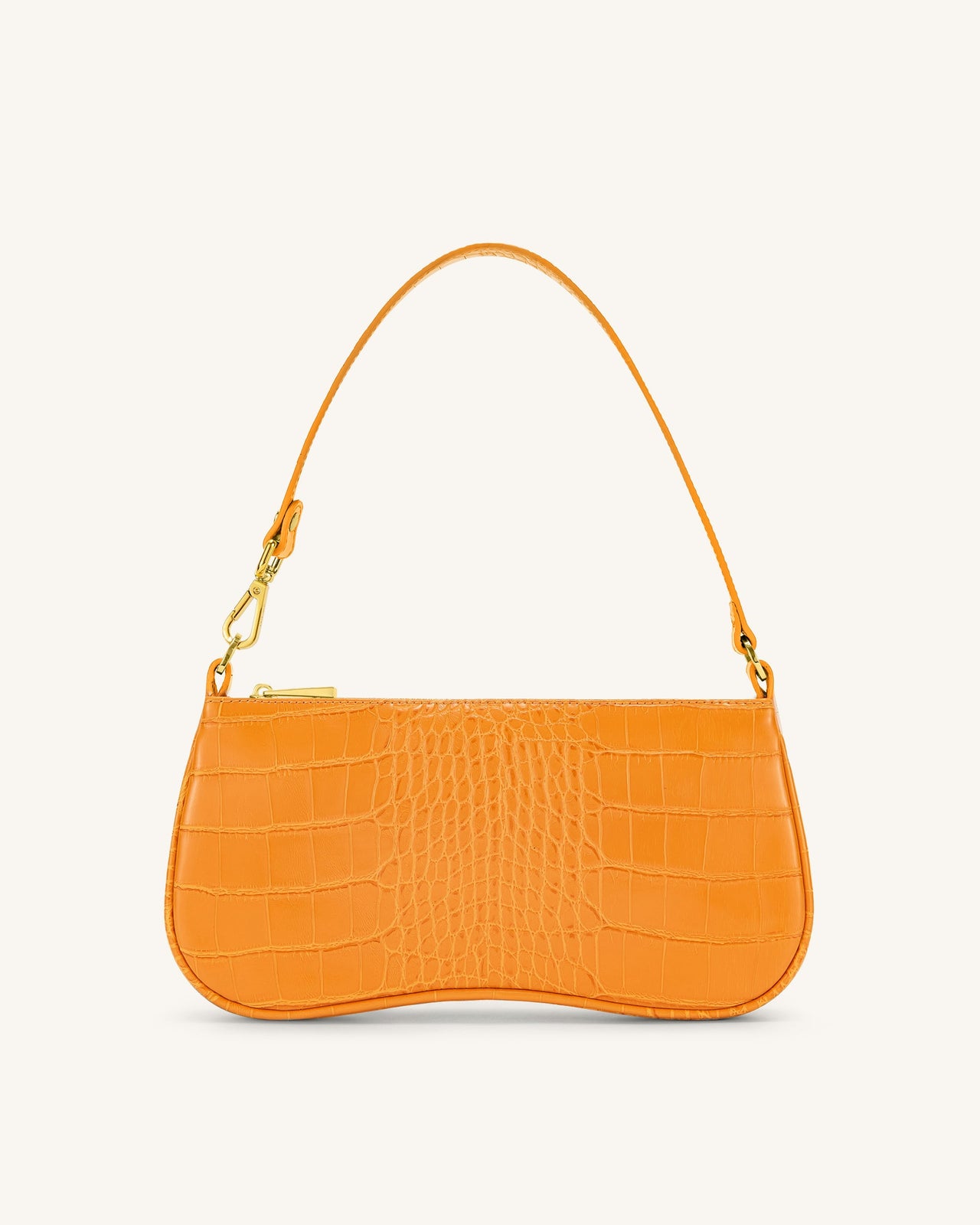 Sac à Bandoulière Eva - Croco Jaune Abricot