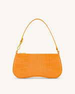 Sac à Bandoulière Eva - Croco Jaune Abricot