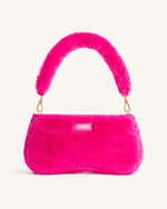 Sac à bandoulière Eva en fausse fourrure - Rose vif