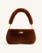 Sac à bandoulière Eva en fausse fourrure - Caramel