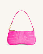 Sac à main à bandoulière Eva - Croco Rose Chaud