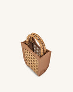 FEI Sac De Téléphone En Faux Bambou Tissé - Marron