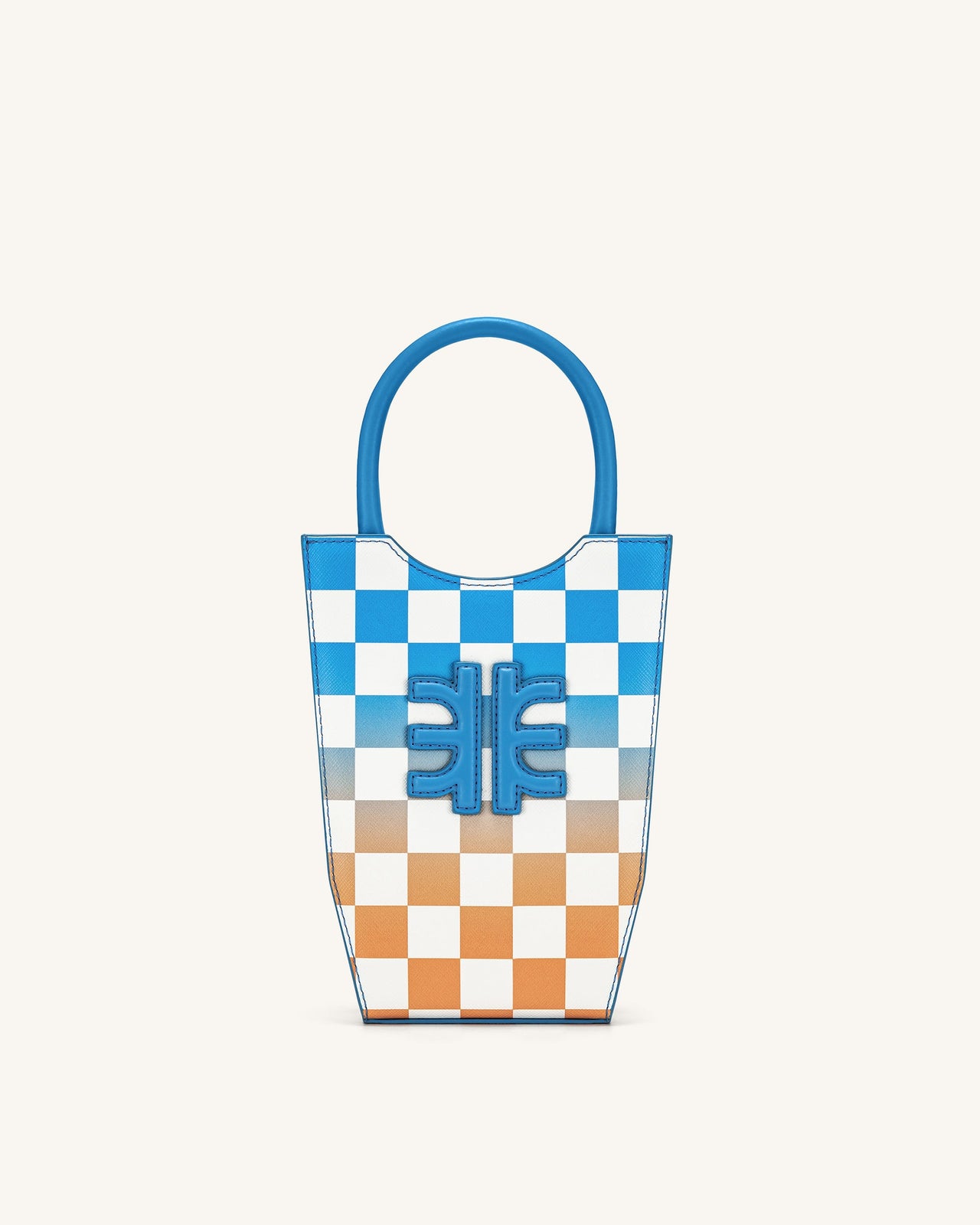 FEI Sac De Téléphone En Damier Dégradé - Bleu Lac et Orange