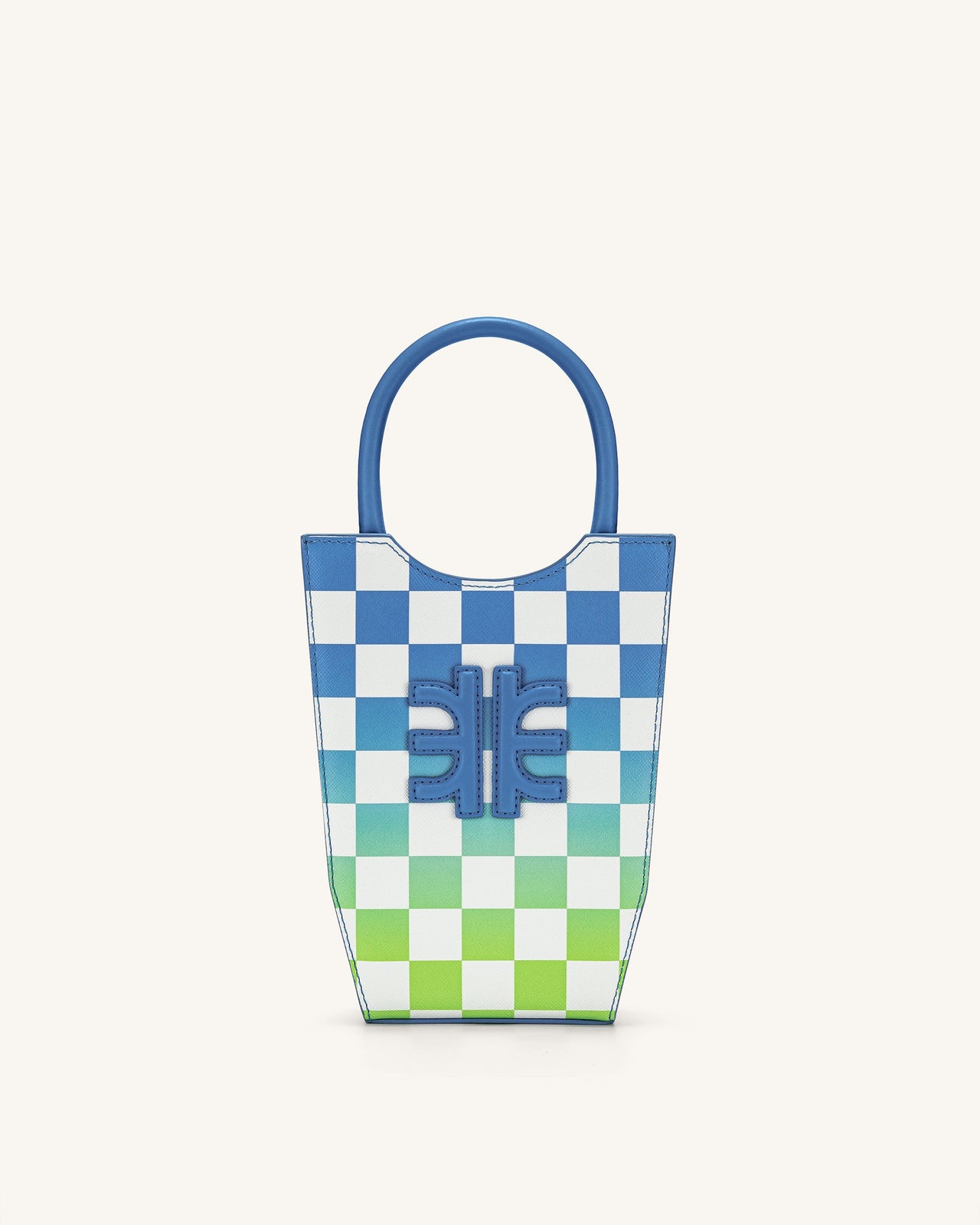 FEI Sac De Téléphone En Damier Dégradé - Bleu Azur et Vert Lime