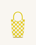 FEI Sac De Téléphone En Damier - Jaune & Blanc