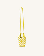 FEI Sac De Téléphone En Damier - Jaune & Blanc