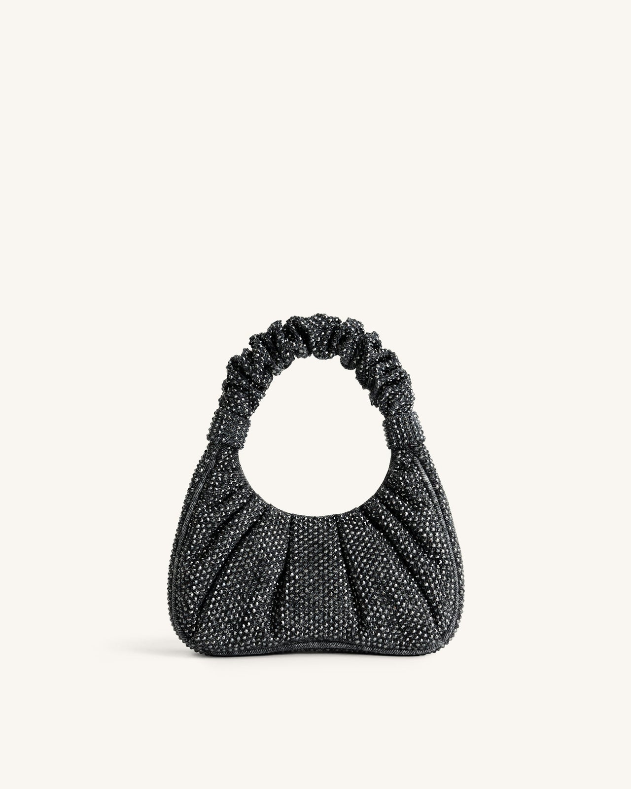 Sac à main hobo moyen à cristaux artificiels Gabbi - Anthracite