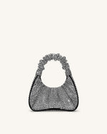 Sac à main Gabbi en cristal artificiel à rabat moyen - Noir