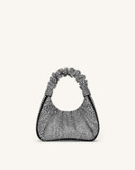 Sac à main Gabbi en cristal artificiel à rabat moyen - Noir