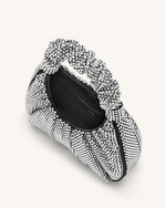 Sac à main Gabbi en cristal artificiel à rabat moyen - Noir
