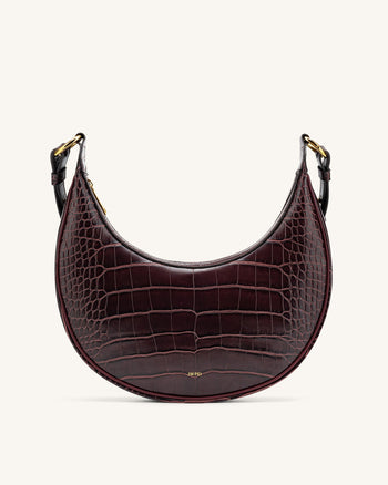 Sac porté épaule Carly- Marron Effet Croco
