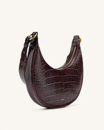 Sac porté épaule Carly- Marron Effet Croco