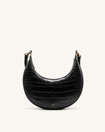 Sac porté épaule Carly - Noir Effet Croco