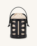 Sac à seau en cuir FEI à découpes - Noir