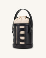 Sac à seau en cuir FEI à découpes - Noir