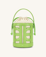 Sac à seau en cuir FEI à découpes - Vert Citron