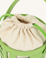 Sac à seau en cuir FEI à découpes - Vert Citron