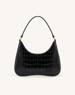 Sac Bandoulière Ruby - Noir Effet Croco