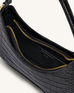 Sac Bandoulière Ruby - Noir Effet Croco