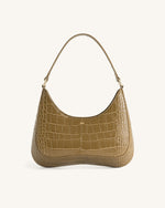 Sac à bandoulière Ruby - Croco Olive Foncé