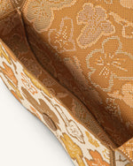Sac à bandoulière en tricot Becci - Collection fleurie - Brun & Orange & Beige