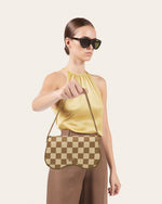 Sac à Bandoulière Tricoté Becci - Marron & Beige
