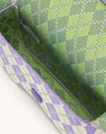 Sac à bandoulière en tricot Becci - Violet & Ivoire & Lime