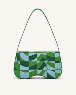 Sac à Bandoulière Tricoté Becci - Vert Foncé & Vert & Glace