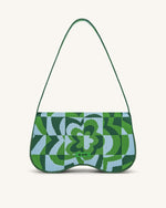 Sac à Bandoulière Tricoté Becci - Vert Foncé & Vert & Glace